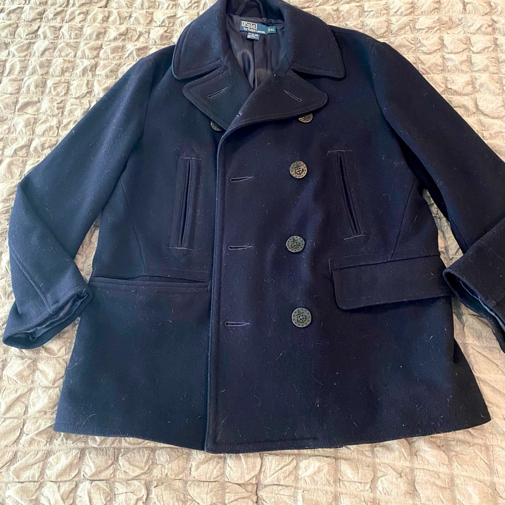 Men's vintage XL Ralph Lauren Peacoat navy blue